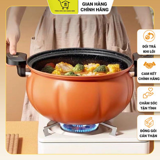 🔥Nồi Áp Suất Bí Ngô Thông Minh Nồi Hầm 4in1 Đa Năng 6L , Hầm Gà, Cháo - Nồi Chiên, Xào, Nấu Lẩu, Nấu Cơm 👍🏻👍🏻