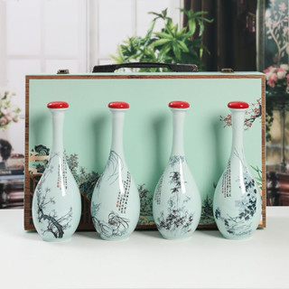 Bình đựng rượu quà tặng gốm sứ cao cấp để bàn bình ngâm rượu phong cảnh