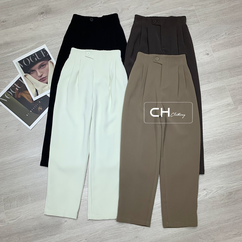 QUẦN BAGGY CẠP CÚC LỆCH CHẤT LỤA LOẠI 1 KHÔNG NHĂN MS21992