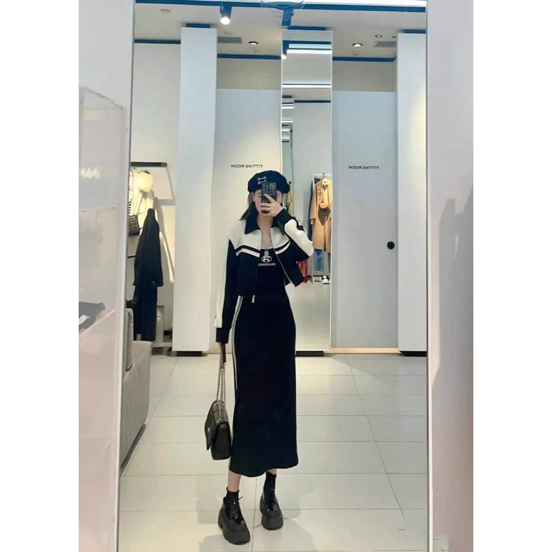 Set váy kèm áo khoác Peace Bird size S