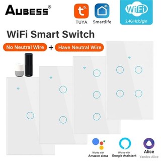 Công tắc thông minh wifi tuya smart + rf433 1.2.3.4 nút ấn