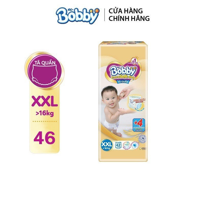 TÃ QUẦN BOBBY CAO CẤP EXTRA SOFT DRY SIZE M60/ L52/ XL44/ XXL42 MIẾNG