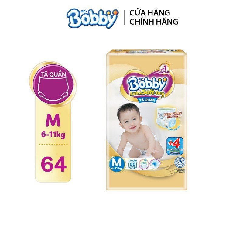 TÃ QUẦN BOBBY CAO CẤP EXTRA SOFT DRY SIZE M60/ L52/ XL44/ XXL42 MIẾNG