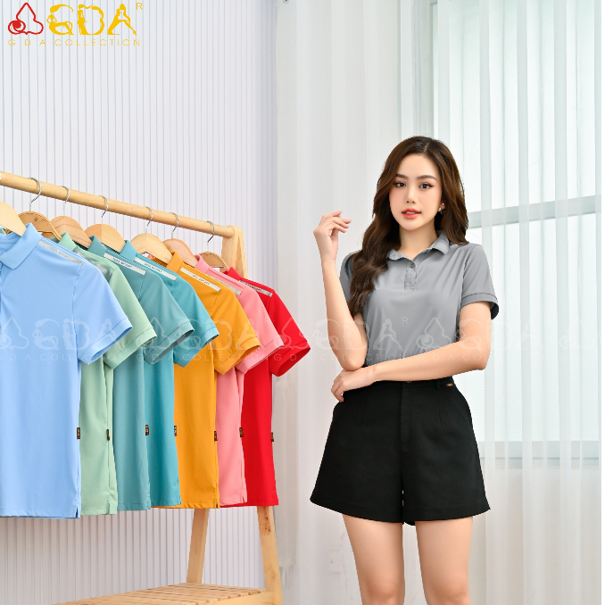 Áo Polo cộc tay cổ bẻ nam, nữ cao cấp GDA COLLECTION  chất thun lạnh, mềm mịn, co dãn 4 chiều, thoáng mát, không bai, xù
