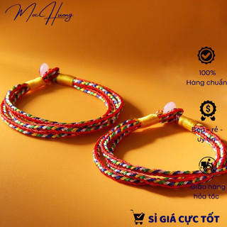 Vòng tay chỉ ngũ sắc tết dây đỏ - MH461