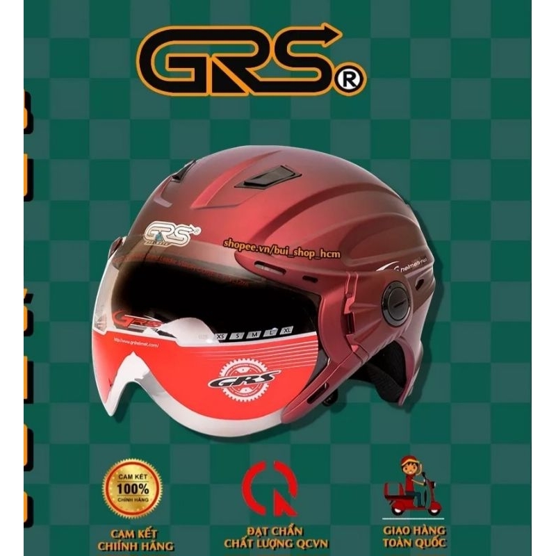 Nón bảo hiểm grs 737 kính an toàn chăc chắn
