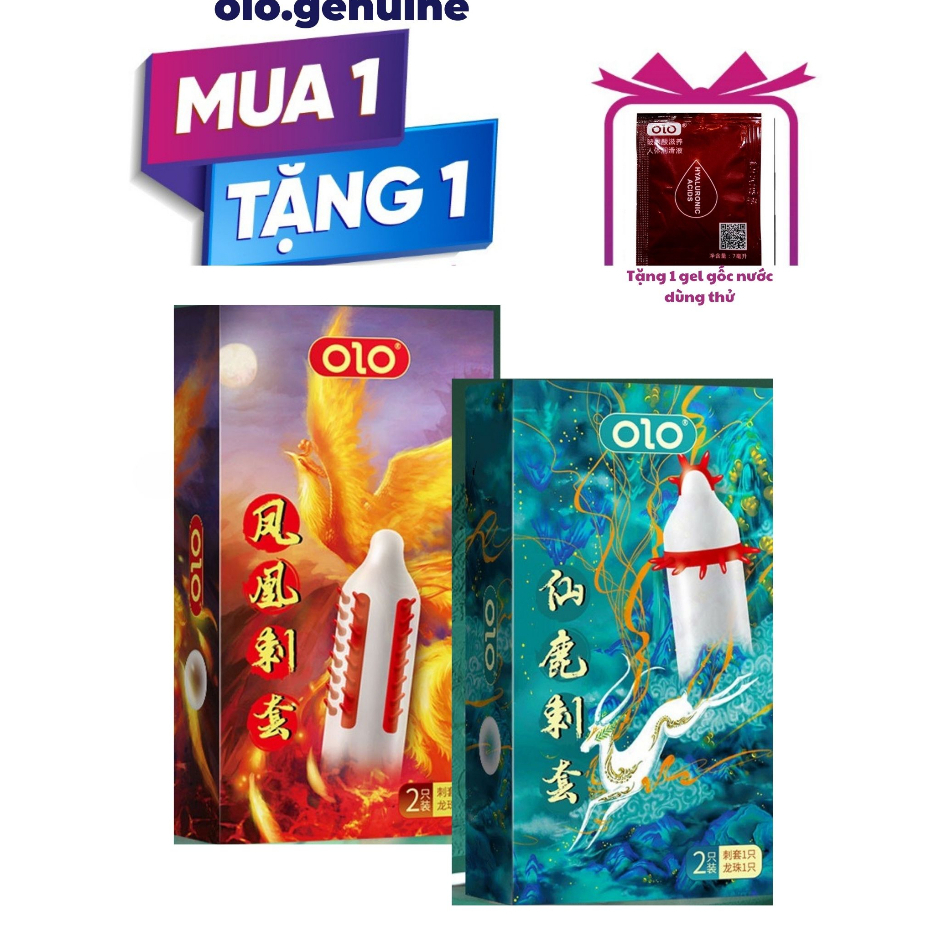 Bao cao su OLO-R 04 gai bi, kéo dài quan hệ, nhiều gel bôi trơn Hộp 1 bcs và 1 hạt bi