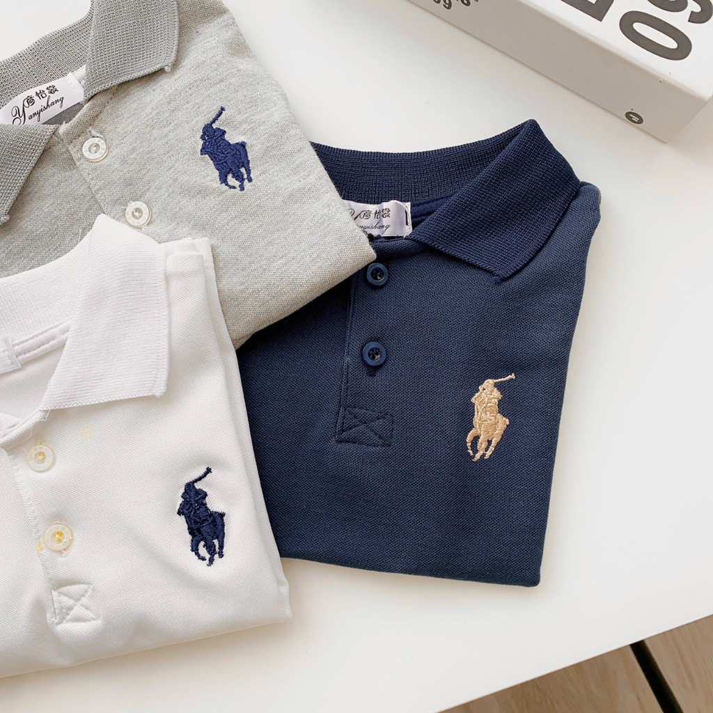 SET 3 ÁO POLO CỔ BẺ THÊU NGỰC BÉ TRAI - A231