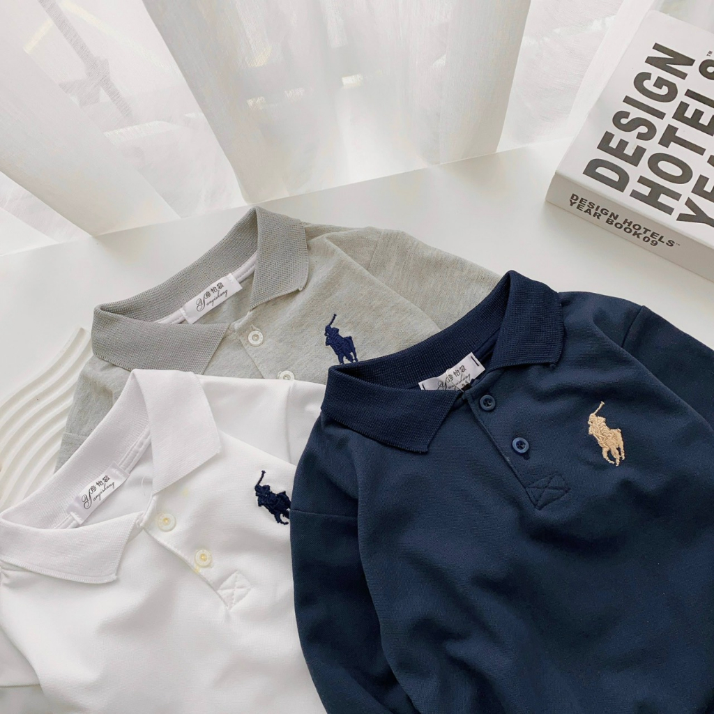 SET 3 ÁO POLO CỔ BẺ THÊU NGỰC BÉ TRAI - A231