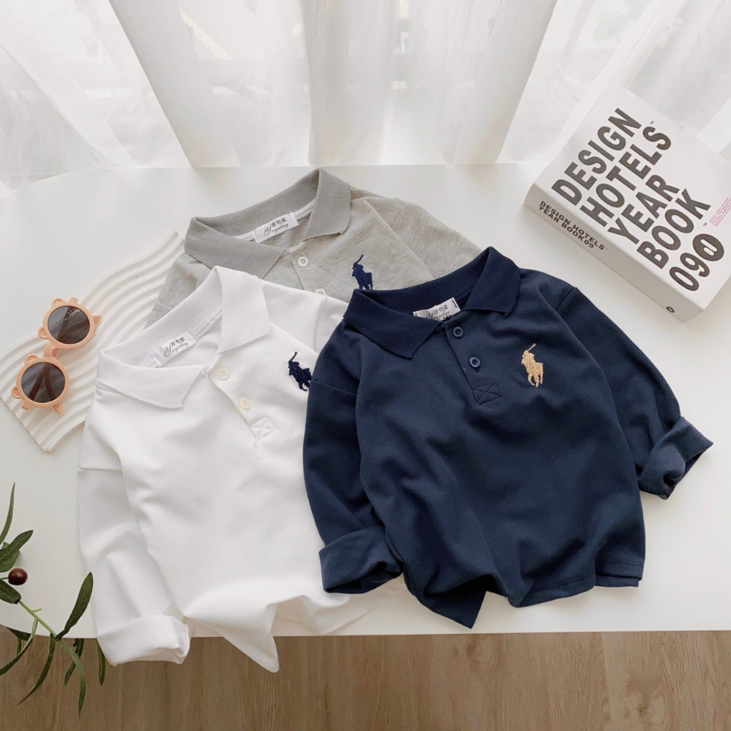 SET 3 ÁO POLO CỔ BẺ THÊU NGỰC BÉ TRAI - A231