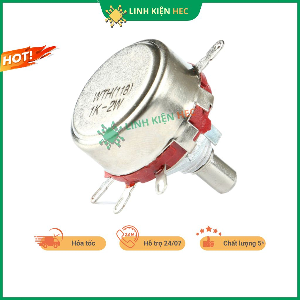 Chiết áp đơn WTH118-2W 1K - 470K linh kiện hec