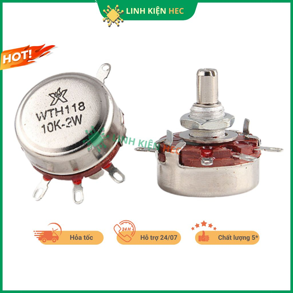 Chiết áp đơn WTH118-2W 1K - 470K linh kiện hec