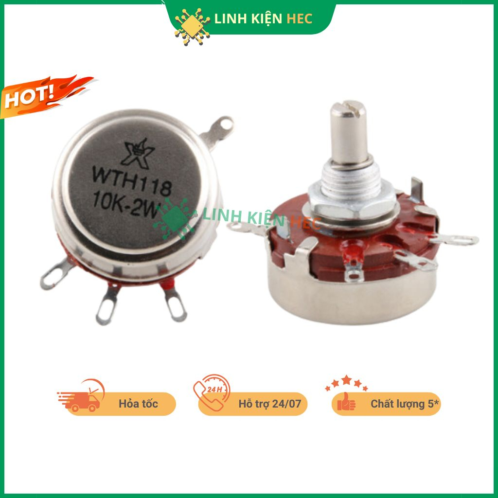 Chiết áp đơn WTH118-2W 1K - 470K linh kiện hec