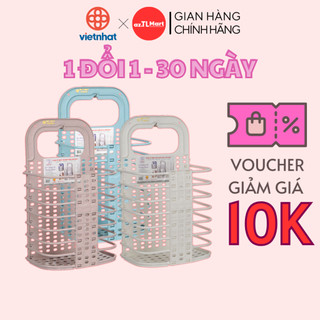 Giỏ đựng đồ đa năng dán tường nhựa Việt Nhật , chịu lực tốt | Giỏ đựng quần áo treo tường gấp gọn
