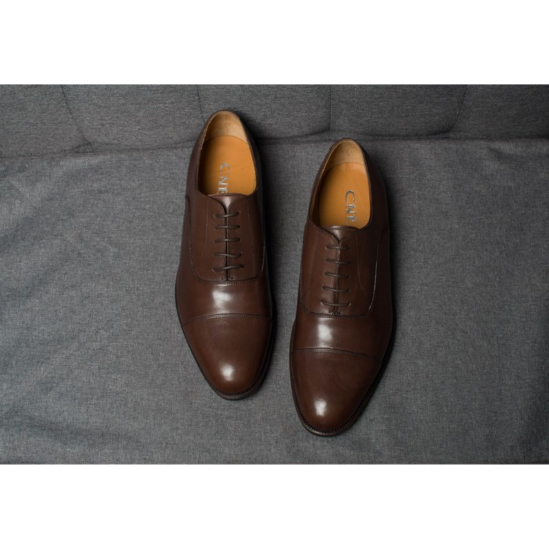 Giày Tây Nam Buộc Dây Kiểu Dáng Oxford Thời Trang Công Sở Chất Liệu Da Bê Nhập Khẩu Cao Cấp