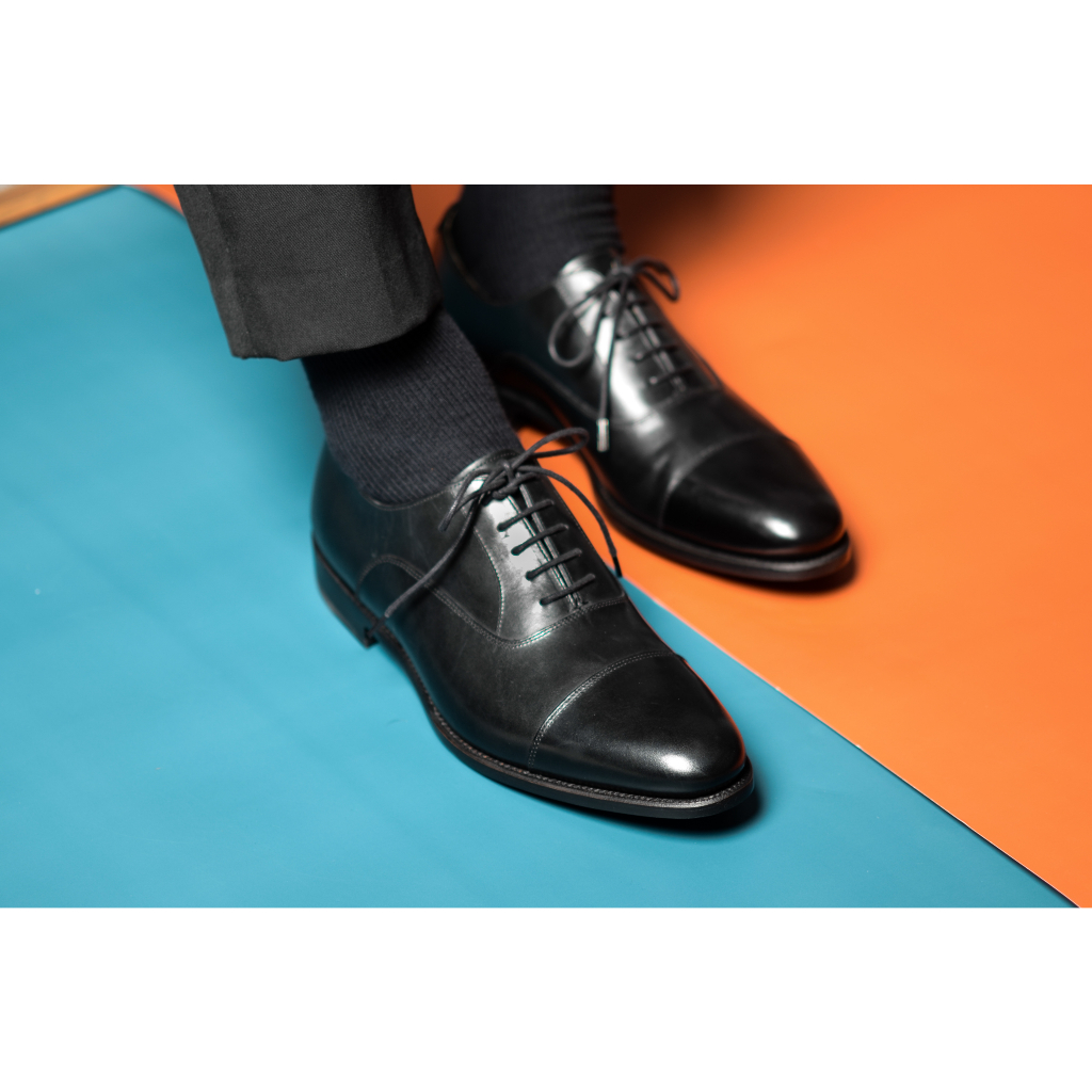 Giày Tây Nam Buộc Dây Kiểu Dáng Oxford Thời Trang Công Sở Chất Liệu Da Bê Nhập Khẩu Cao Cấp