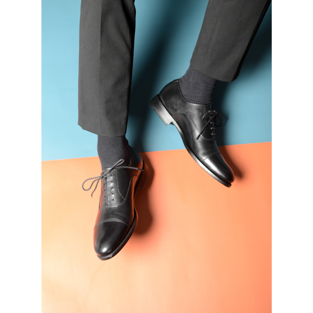 Giày Tây Nam Buộc Dây Kiểu Dáng Oxford Thời Trang Công Sở Chất Liệu Da Bê Nhập Khẩu Cao Cấp