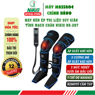  Máy massage chân nén ép trị liệu suy giãn tĩnh mạch chân Nikio NK-287 có nhiệt sưởi 
