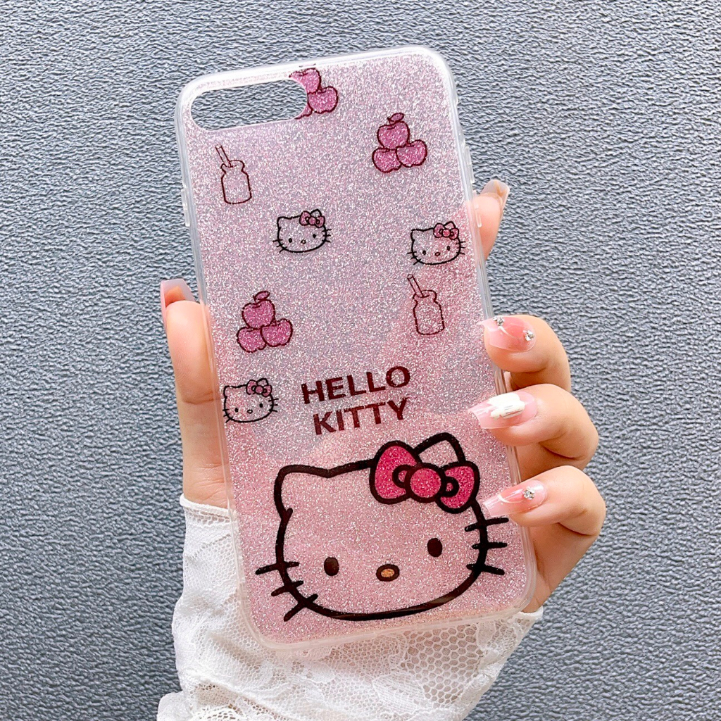 [ Iphone 7/8 Plus ] Ốp Lưng Dẻo Kim Tuyến Hello kitty