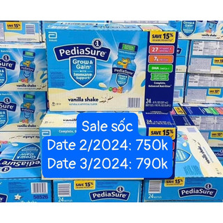 Thùng 24 Chai Sữa Nước Pediasure Grow & Gain Hương Vani DHA 237ml của Mỹ