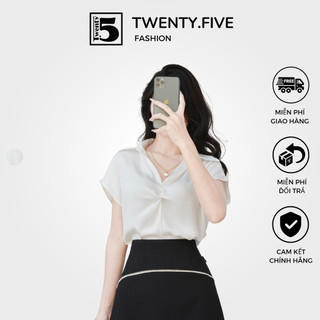 Áo sơ mi có cổ ,nhún ngực,tay cánh dơi,kèm vòng cổ Twenty.5 -  chọn màu đa dạng freesize 4889