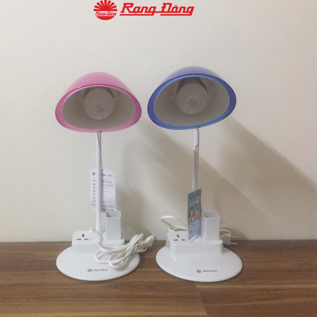 [Mã BMLT50 giảm đến 50K] Đèn bàn LED Rạng Đông Bảo vệ thị lực Model: RD-RL-40 8W (OC-USB) tích hợp ổ cắm và chân sạc USB