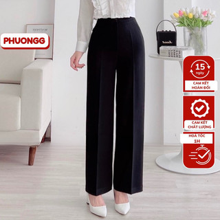 Quần culottes ống suông siêu hách chân màu đen và be hàng loại 1