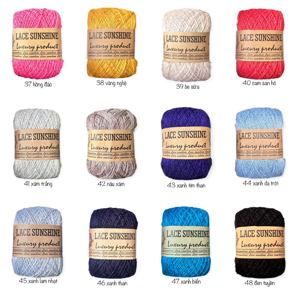 Sợi Lace Sunshine kim tuyến 0.8mm màu 1-50