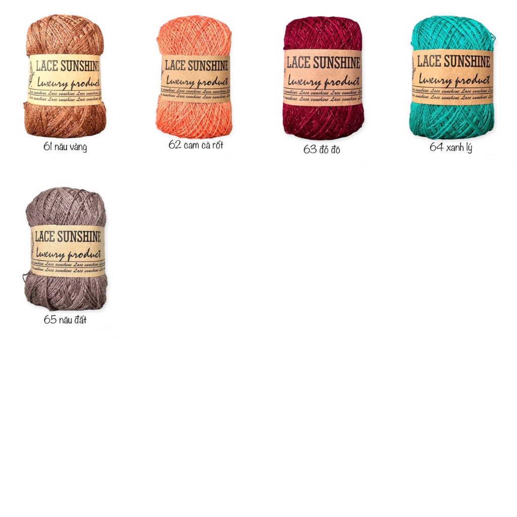Sợi Lace Sunshine kim tuyến 0.8mm màu 51-65