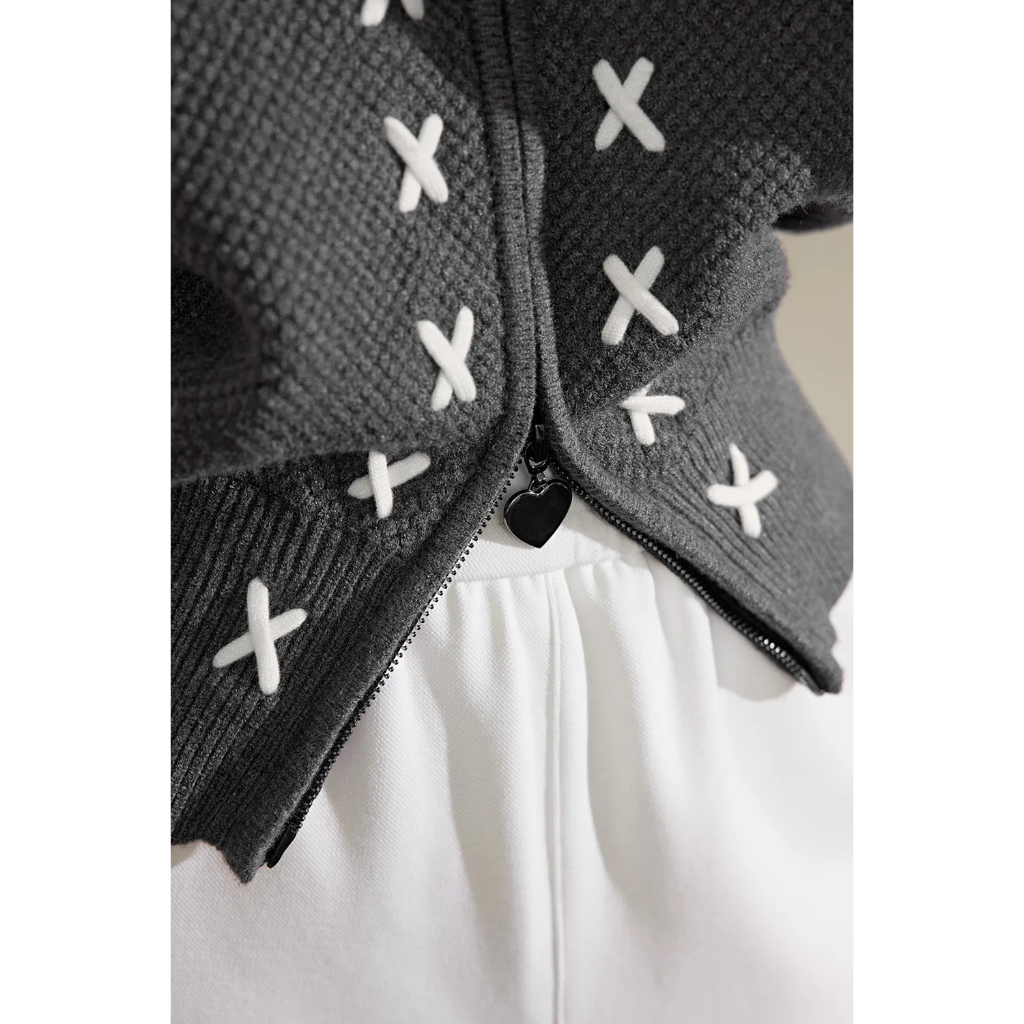 Áo len dệt kim khóa kéo hàng xuất Kuose