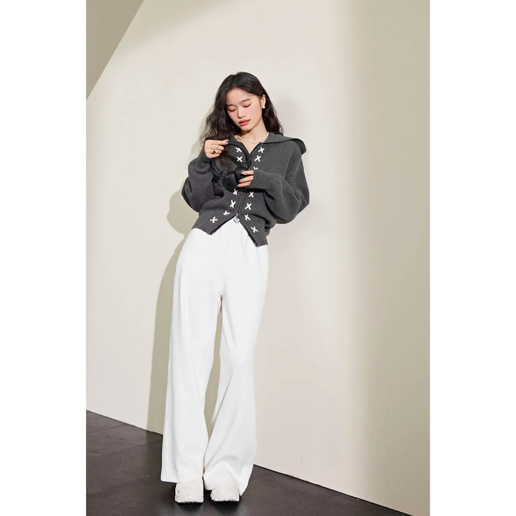 Áo len dệt kim khóa kéo hàng xuất Kuose