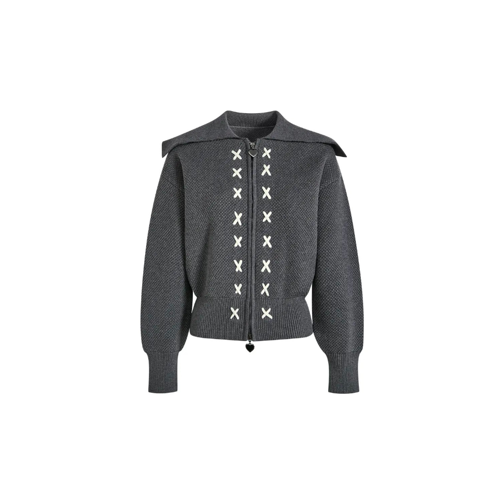 Áo len dệt kim khóa kéo hàng xuất Kuose