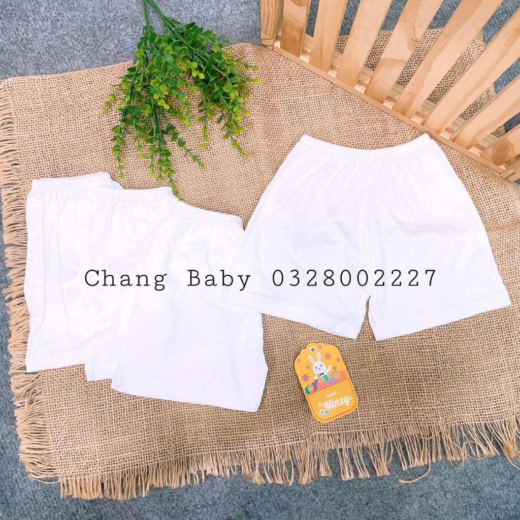 Áo Tay Dài Trắng / Tay Ngắn Vải Thun Lạnh Cao Cấp MinZy Cho Bé Từ 3-8kg.