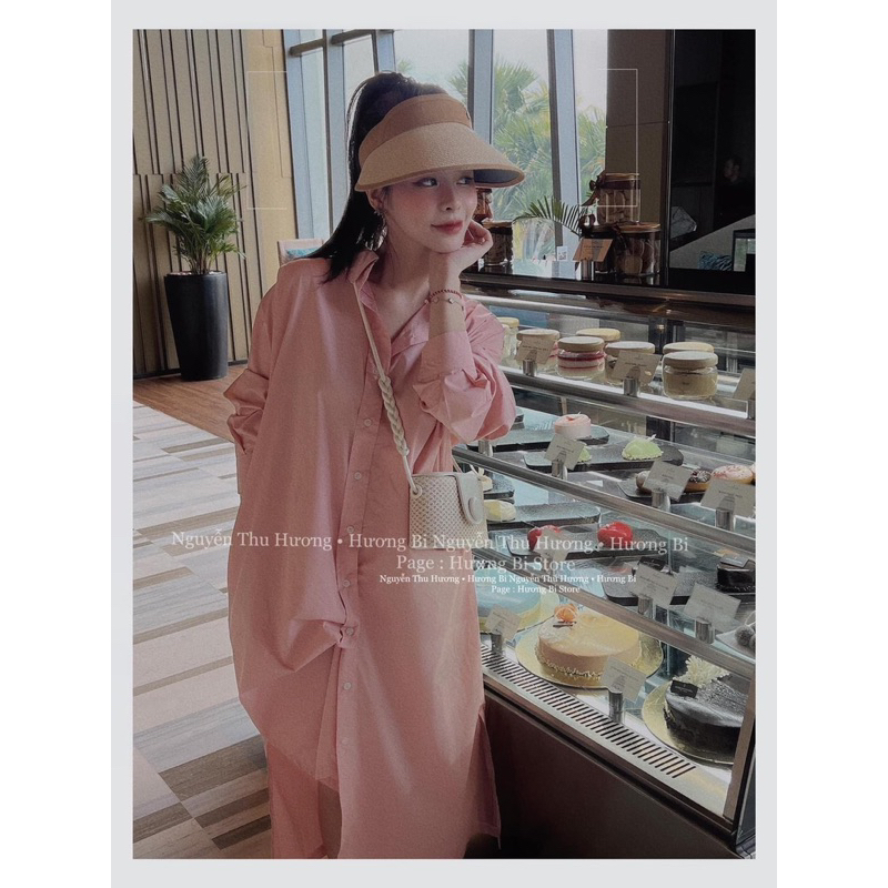 Váy sơ mi hồng