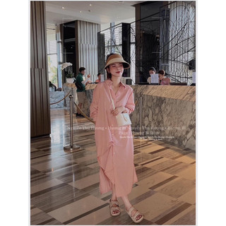 váy sơ mi hồng