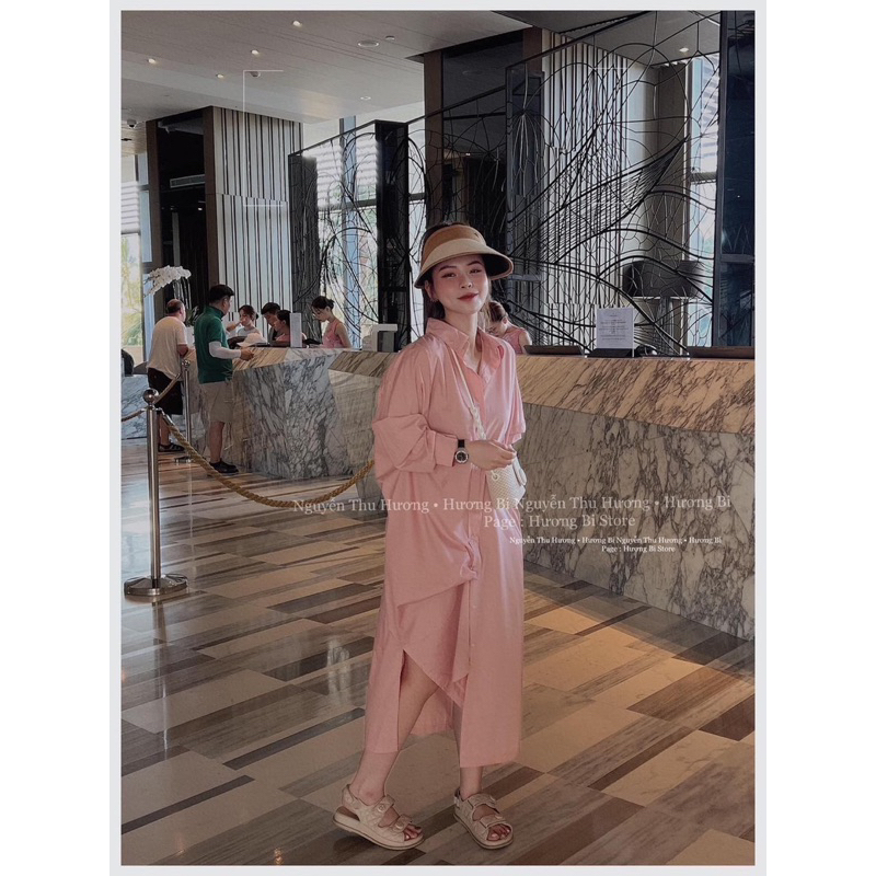 Váy sơ mi hồng