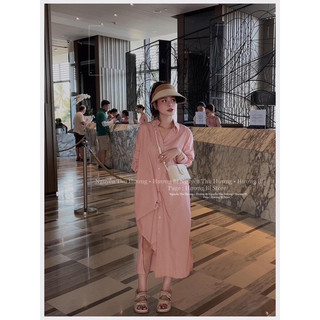 váy sơ mi hồng