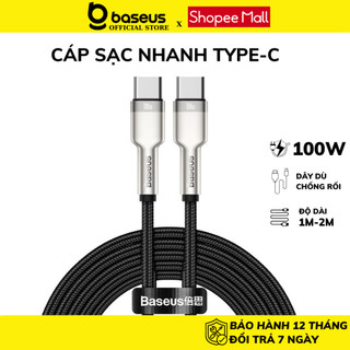 Dây sạc nhanh Baseus type c 100w metal Cáp dù cao cấp cho samsung xiaomi laptop macbook IP 15