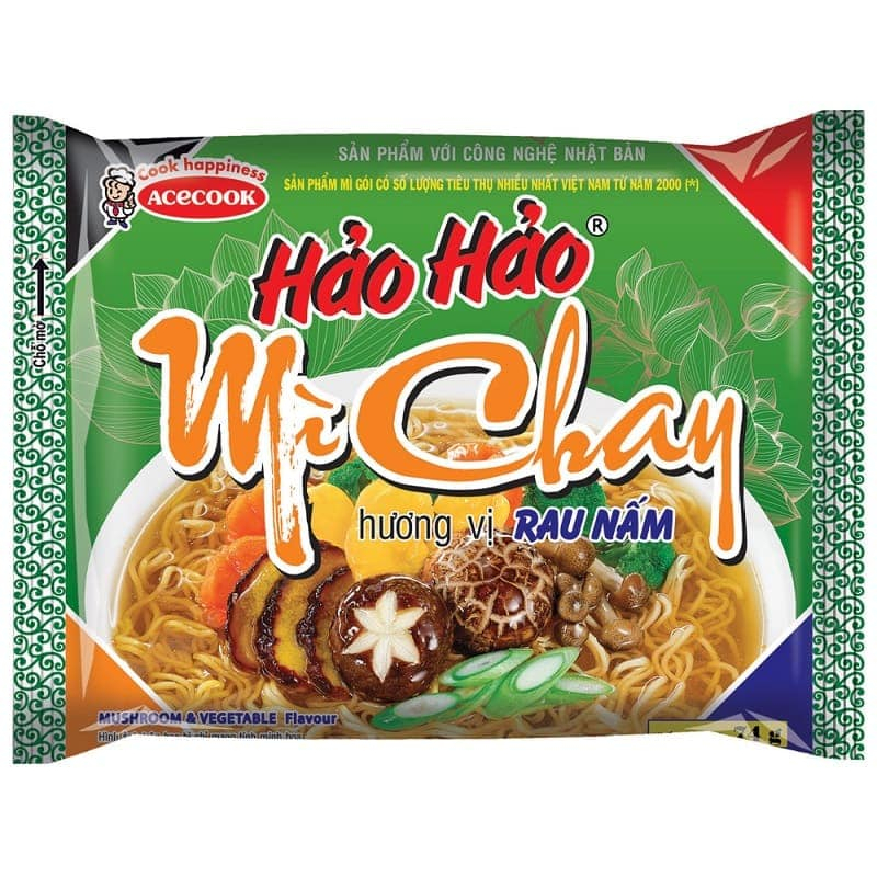 Mỉ Hảo Hảo chay rau nấm 74g thung 30 goi