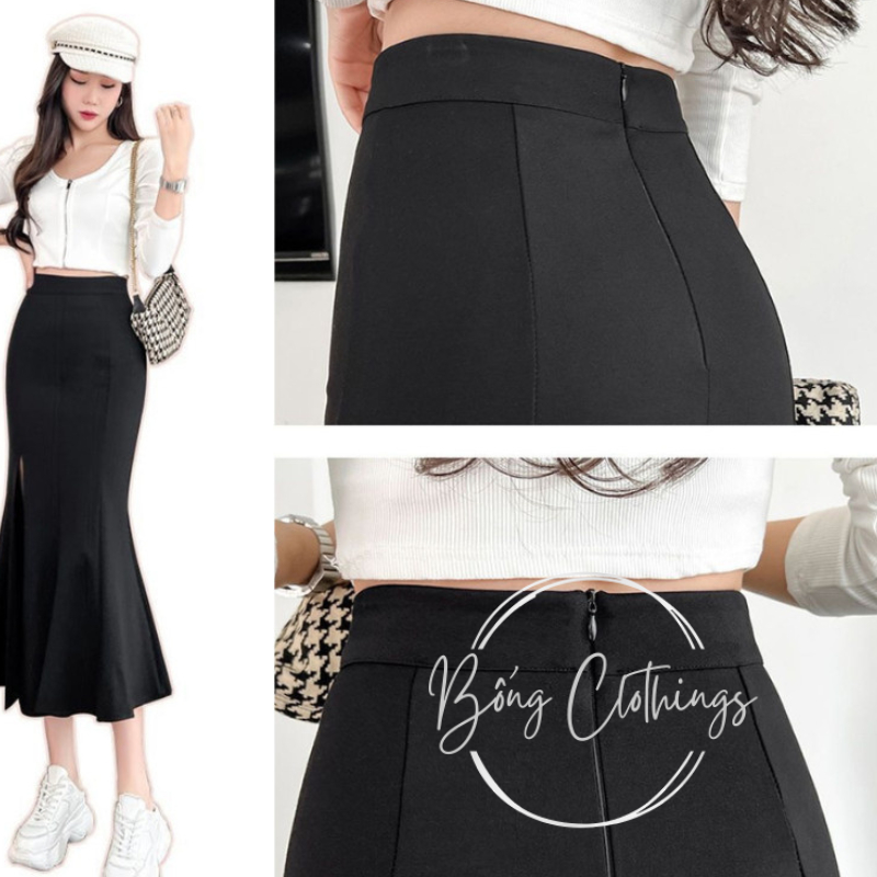 Chân Váy Đuôi Cá Dáng Dài, Váy Đuôi Cá Xẻ Tà Tôn Dáng Cực Xinh Chất Vải Co Giãn Dáng Midi Xòe | BigBuy360 - bigbuy360.vn