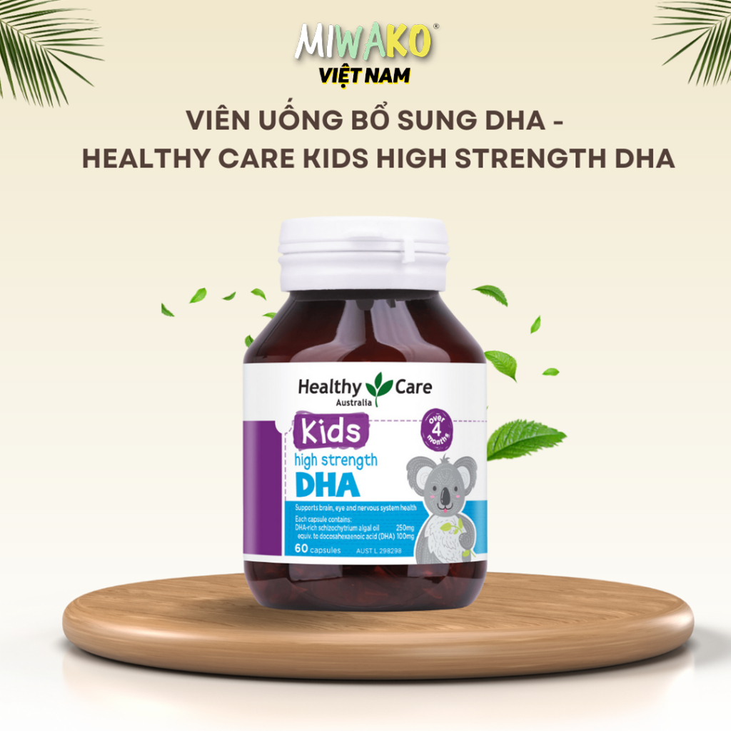 Viên uống DHA bổ sung dưỡng chất cho bé Healthy Care High Strength lọ 60 viên