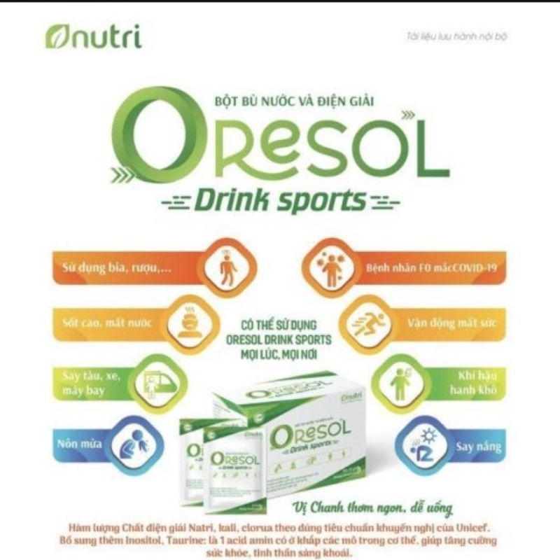 Bù nước điện giải ORESOL vị chanh hộp 20 gói