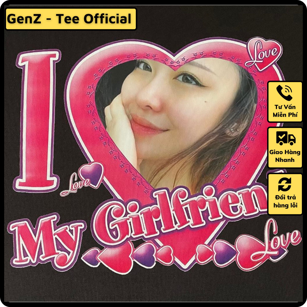 Nhận in theo yêu cầu] Áo thun I LOVE MY BOYFRIEND / I LOVE MY GIRLFRIEND in theo yêu cầu cho cặp đôi