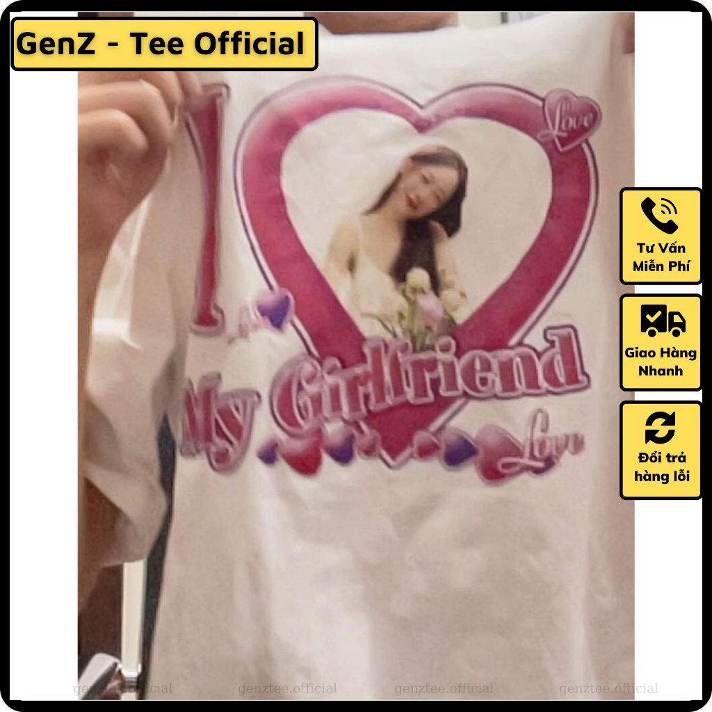 Nhận in theo yêu cầu] Áo thun I LOVE MY BOYFRIEND / I LOVE MY GIRLFRIEND in theo yêu cầu cho cặp đôi