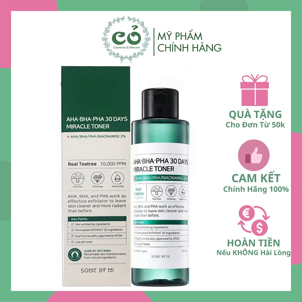 Nước hoa hồng Some By Mi làm sạch da dầu mụn trong 30 ngày AHA-BHA-PHA 30 Days Miracle Toner 150ml (shopauth) | BigBuy360 - bigbuy360.vn