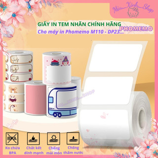💞Chính hãng💞 Tất cả giấy in nhiệt nhãn dán hoạ tiết ❤ cho máy in Phomemo M110, DP23, YP-1 YP10S
