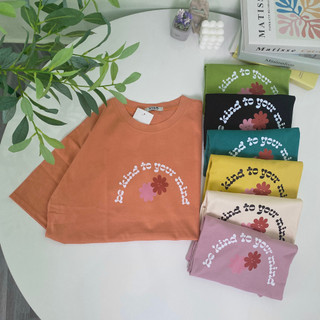 Áo thun nam nữ form rộng mẫu Bông Hoa Be Kind To Your Mind