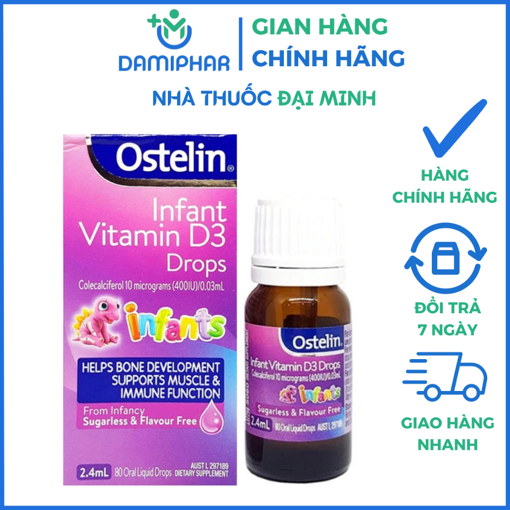 Vitamin D3 Ostelin Infant Drops 2,4ml Của Úc - Bổ Sung Vitamin D3 Cho Trẻ Sơ Sinh