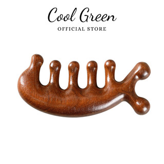 Lược gỗ Đàn Hương Đỏ 2 đầu massage mặt và đầu giúp thon gọn mặt giảm căng thẳng đa năng cao cấp lms02