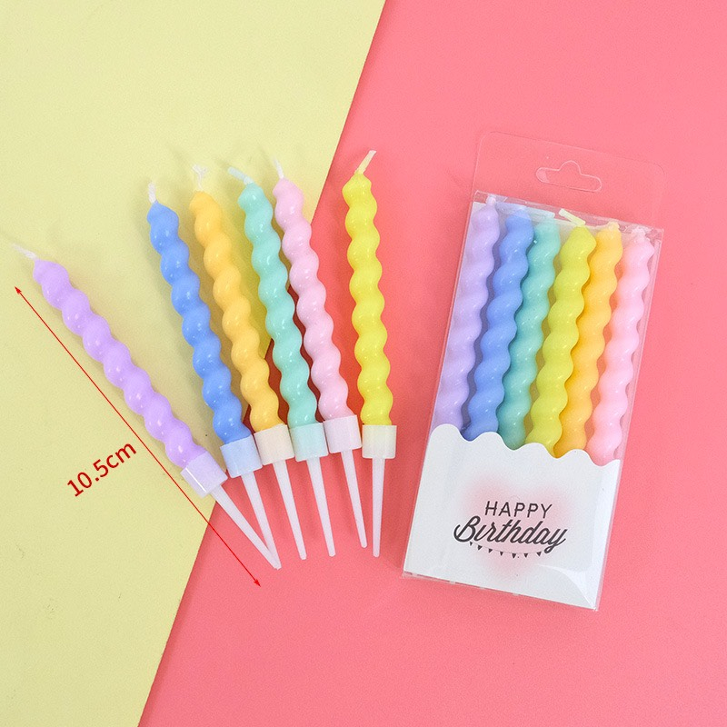 - Nến xoắn to cầu vồng - Trang trí bánh sinh nhật bánh kem